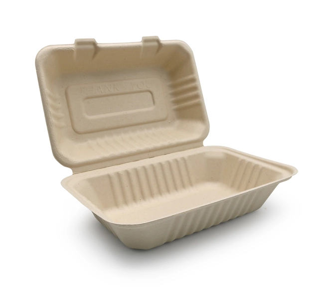 900 ml Bambusfaser-Einweg-Muschelschalen-Mitnahmebox