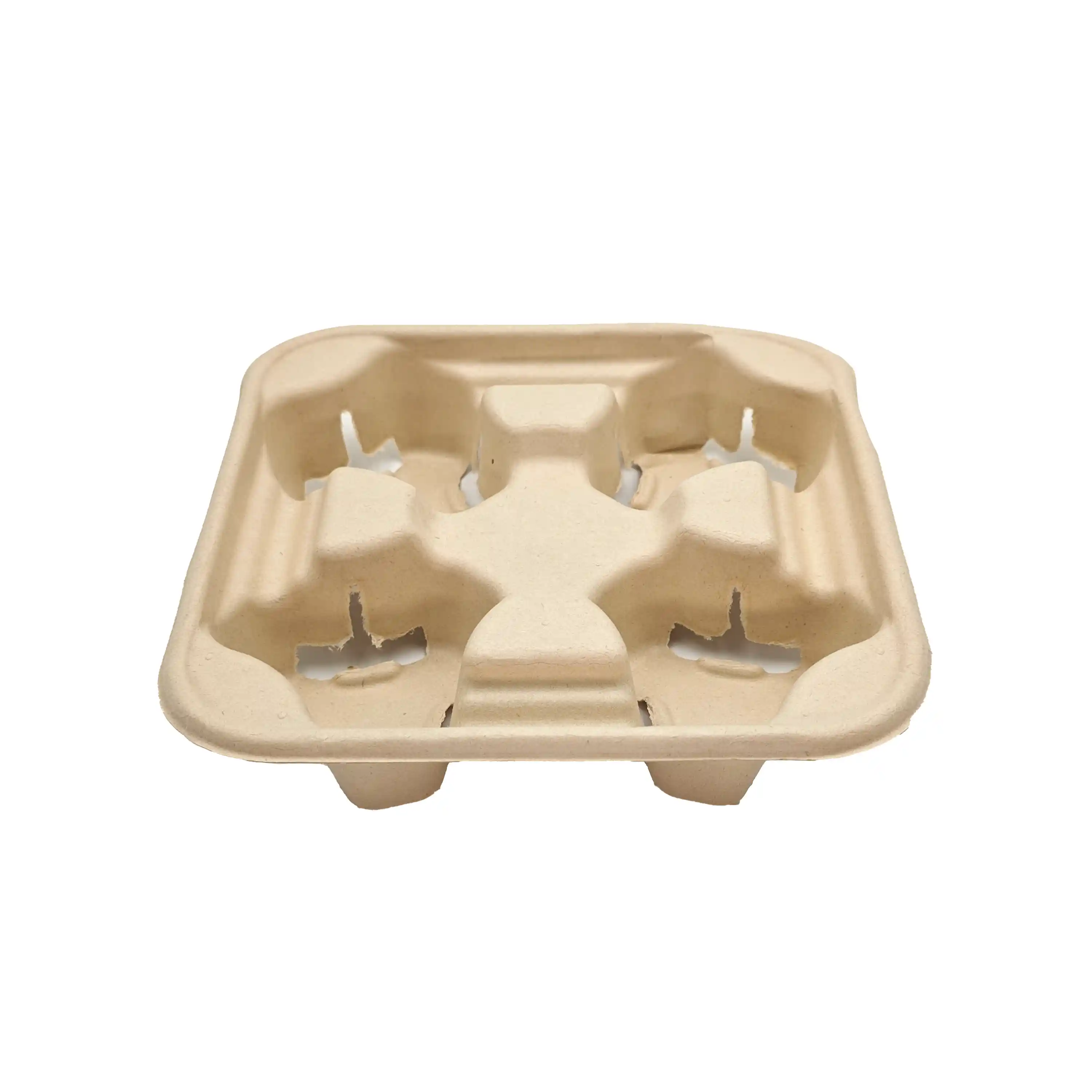 Bamboo Fiber 4 Cup Holder Tray